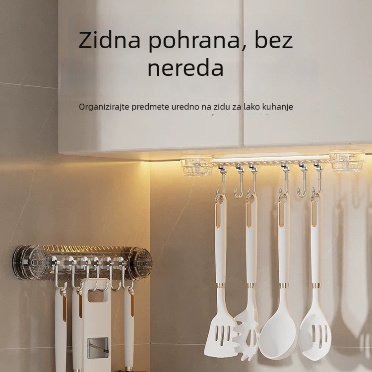 Set od 8 usisnih kuka za zid, bez bušenja, s čvrstim prianjanjem, za kupaonicu i vrata, niz kuka za odjeću