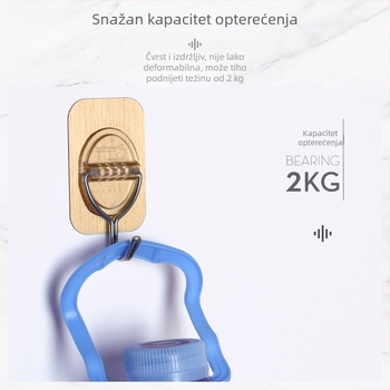 8810 Kuka za zid s ljepilom, bez bušenja, brušeni zlatni završetak, set od 3 komada