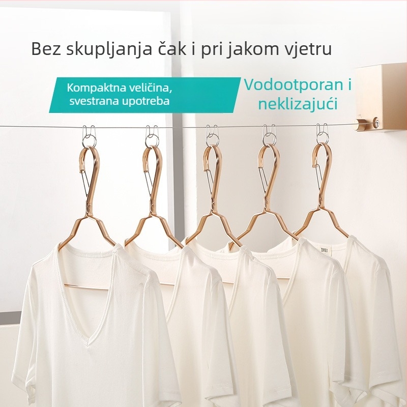 Vanjski klips za špagu za sušenje, otporan na vjetar i klizanje, nehrđajući čelik, pričvrsna kopča, višenamjenski kuk