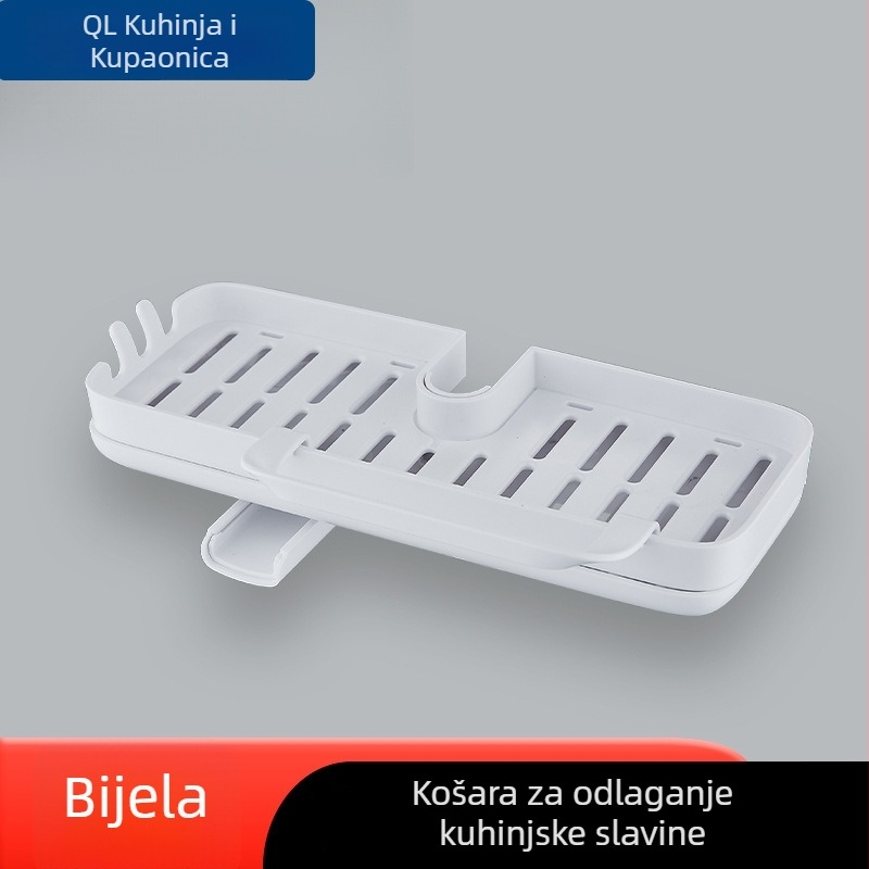 Organizator za kuhinjsku slavinu – višenamjenski držač za krpe i odvodna košarica