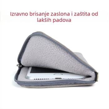 Plišani cilindrični organizator za telefon, kabele, power banku, tvrdi disk i naočale sa zatvaračem