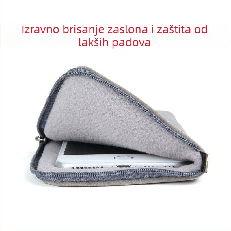 Plišani cilindrični organizator za telefon, kabele, power banku, tvrdi disk i naočale sa zatvaračem