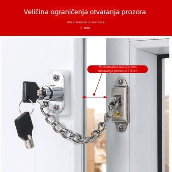 Top Valley brava za prozore od nehrđajućeg čelika s lancem