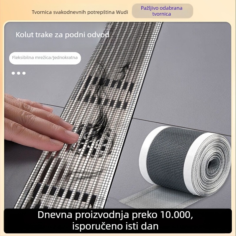 Samoljepljivi filter protiv začepljenja odvoda u kupaonici – rola mrežasti filter za kosu
