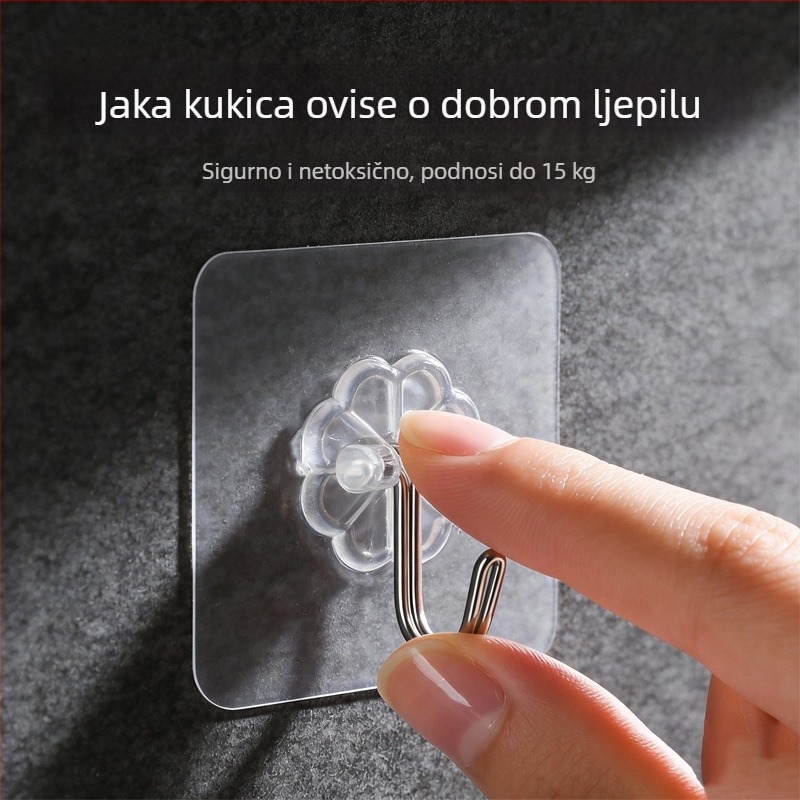 Snažne ljepilne kukice bez bušenja, prozirne, za kuhinjski zid