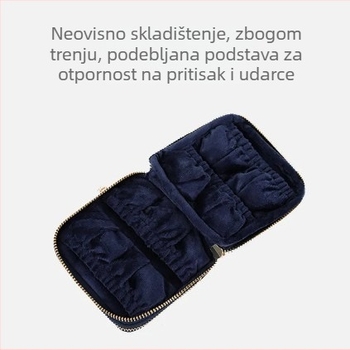 Moderna mala putna torbica za nakit s velikim kapacitetom, akordeonski pretinac, dvostruki zatvarač, moguć tisak logotipa