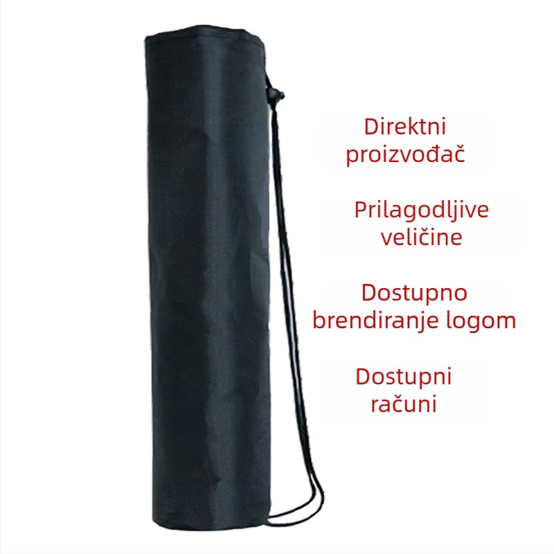 Poliester cilindrična torba s vrpcom za pohranu joga prostirke, velik kapacitet