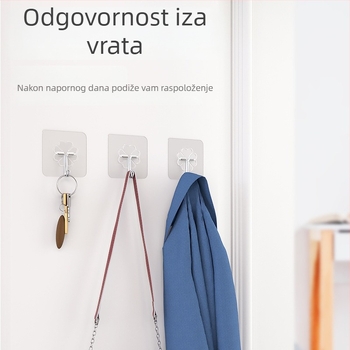 Vješalica za zid od nehrđajućeg čelika, bez bušenja, čvrsto ljepilo, bez tragova, za kupaonicu i kuhinju, nosivost 10 kg