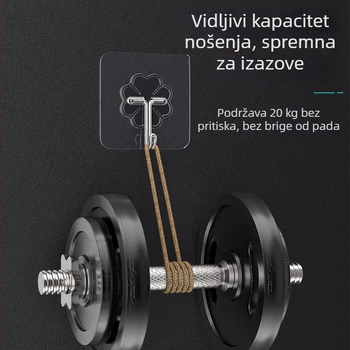 Vješalica za zid od nehrđajućeg čelika, bez bušenja, čvrsto ljepilo, bez tragova, za kupaonicu i kuhinju, nosivost 10 kg