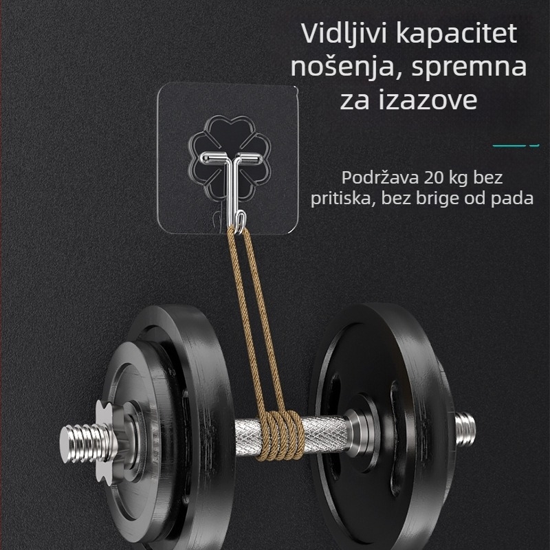 Vješalica za zid od nehrđajućeg čelika, bez bušenja, čvrsto ljepilo, bez tragova, za kupaonicu i kuhinju, nosivost 10 kg