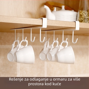 FaSoLa Zidni organizator bez bušenja, 4 kuka za ormariće i kuhinju