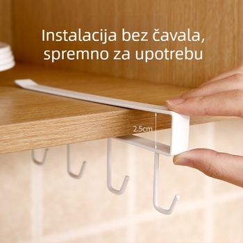 FaSoLa Zidni organizator bez bušenja, 4 kuka za ormariće i kuhinju