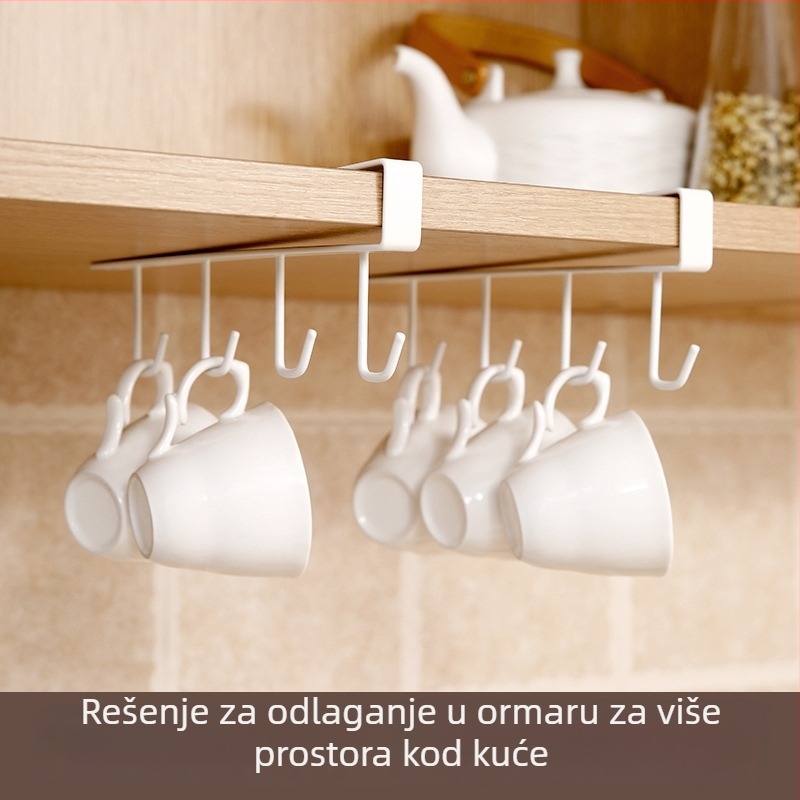 FaSoLa Zidni organizator bez bušenja, 4 kuka za ormariće i kuhinju