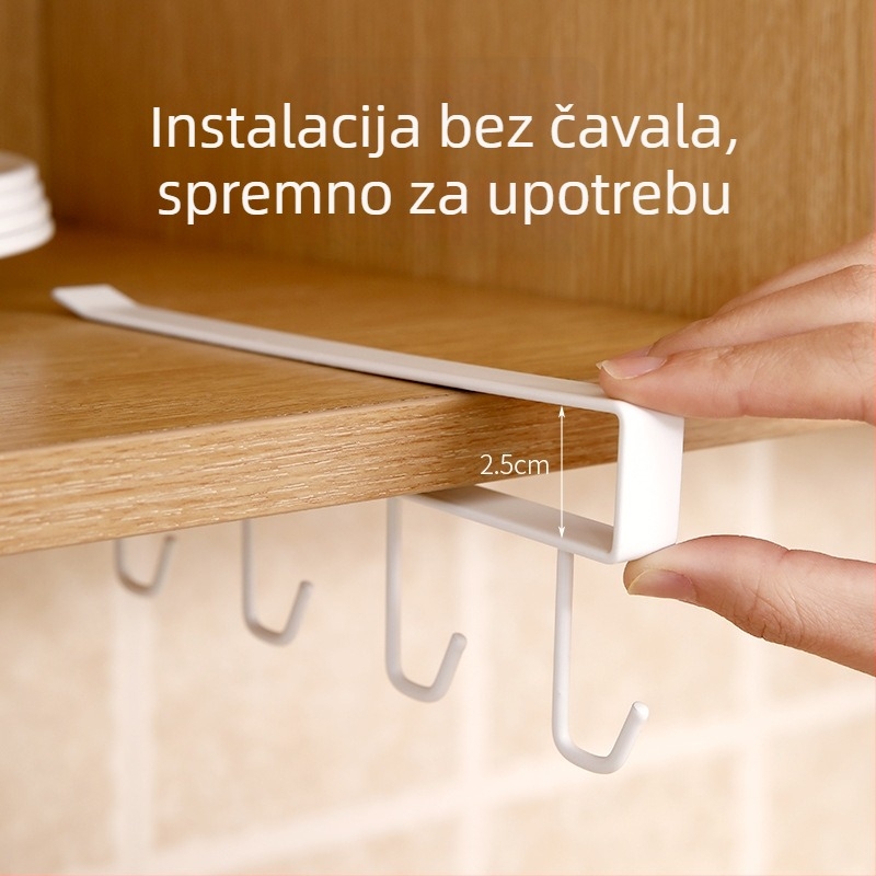 FaSoLa Zidni organizator bez bušenja, 4 kuka za ormariće i kuhinju