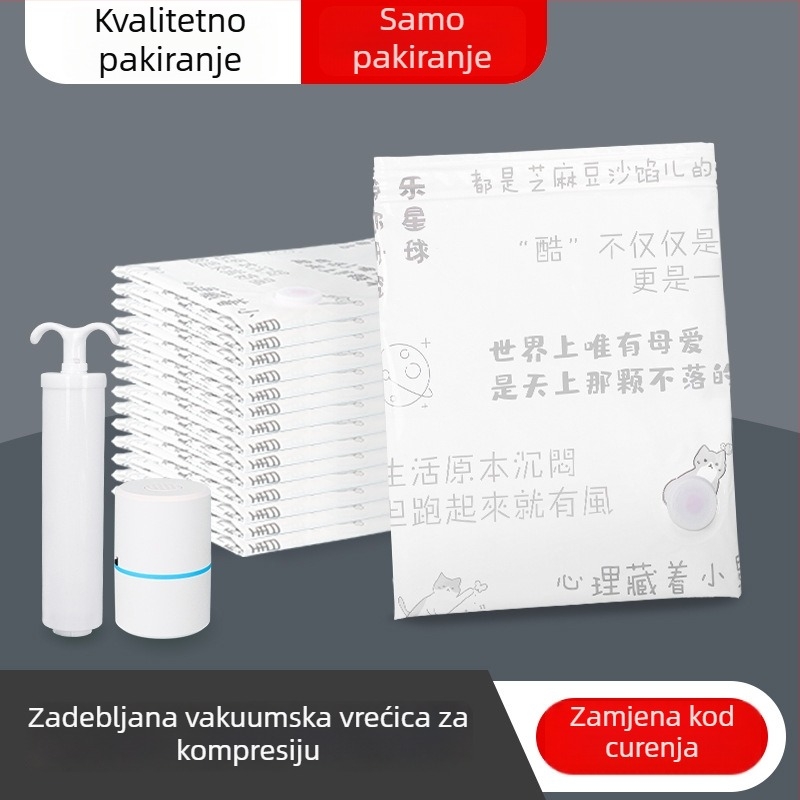 Prozirna vakuumska vreća za komprimiranje za pamukovu odjeću i deke, za putovanja, mogućnost tiskanja