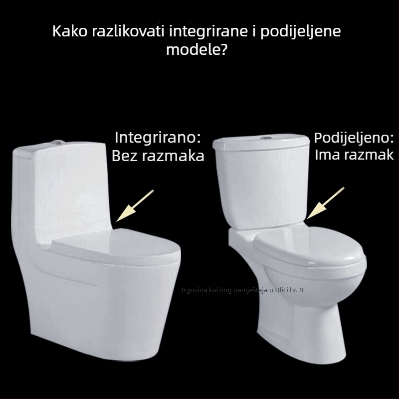 9U 3-inčni odvod ventila WC-u, veliki promjer, starinski dizajn, s poklopcem i prekidačem spremnika