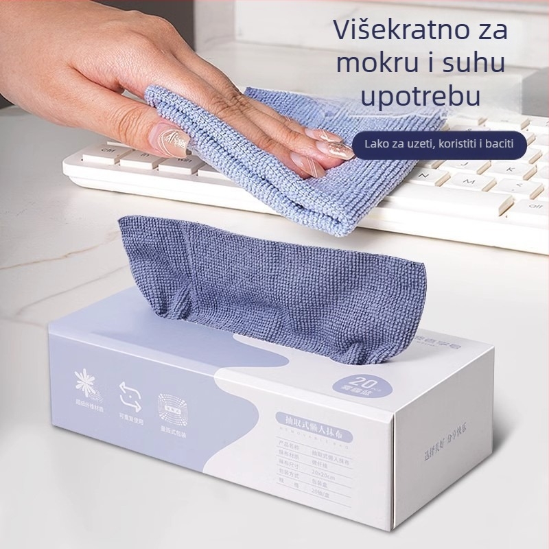 Kutija jednokratnih kuhinjskih krpa od mikrovlakana, debljih vlakana, tjedne jednorazne krpe za posuđe i čišćenje