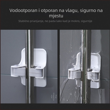Ljepljivi klip za mop za kupaonu, zidni držač metle bez bušenja, višenamjenski klip