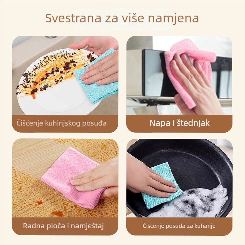 Kutija mikrovlakanih krpa za mokro i suho čišćenje, kuhinja i dom, jednokratne krpe