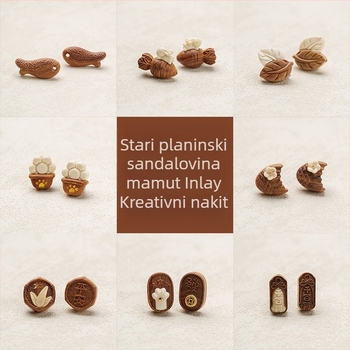 Laoshan sandalovina DIY ručno izrađeno — mamut-inlay gravirani elementi za narukvicu, budističke perle i privjesak