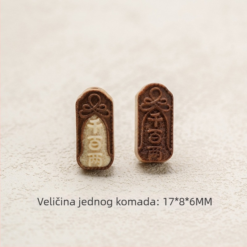 Laoshan sandalovina DIY ručno izrađeno — mamut-inlay gravirani elementi za narukvicu, budističke perle i privjesak