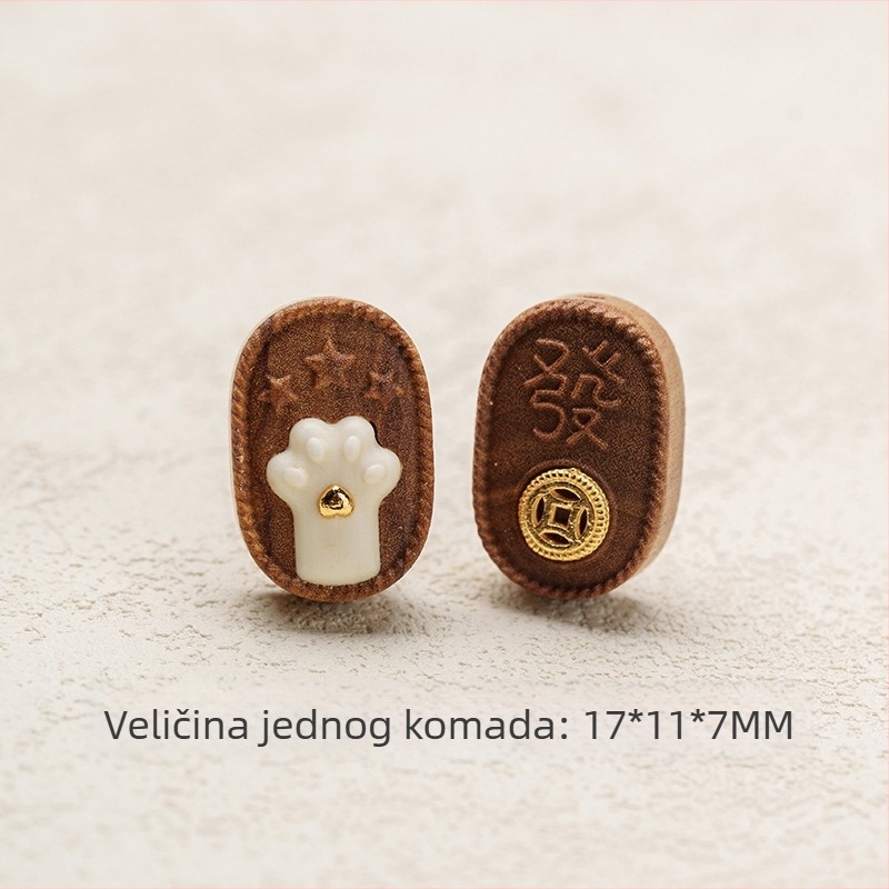 Laoshan sandalovina DIY ručno izrađeno — mamut-inlay gravirani elementi za narukvicu, budističke perle i privjesak