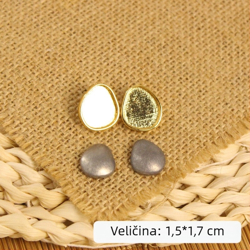 DIY osnova za naušnice, u obliku tikve, bakreni filigran s 18K zlatnim premazom, S925 srebrna igla, motivi zeca i leptira