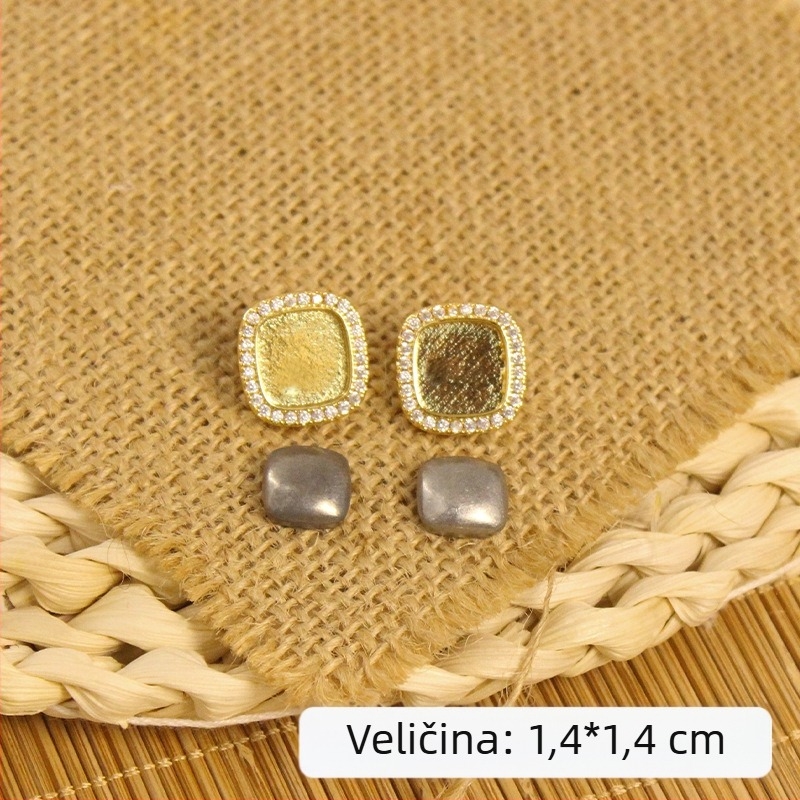 DIY osnova za naušnice, u obliku tikve, bakreni filigran s 18K zlatnim premazom, S925 srebrna igla, motivi zeca i leptira
