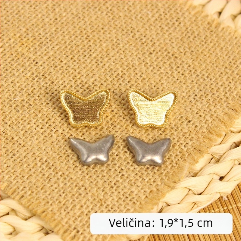 DIY osnova za naušnice, u obliku tikve, bakreni filigran s 18K zlatnim premazom, S925 srebrna igla, motivi zeca i leptira