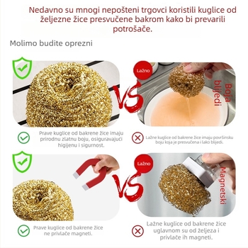 Četka od mjedi za lonce — kuglasta četka koja ne ostavlja ostatke