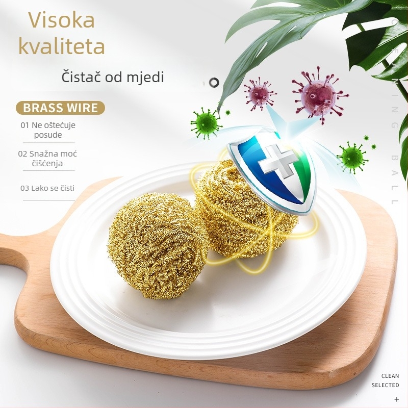 Četka od mjedi za lonce — kuglasta četka koja ne ostavlja ostatke