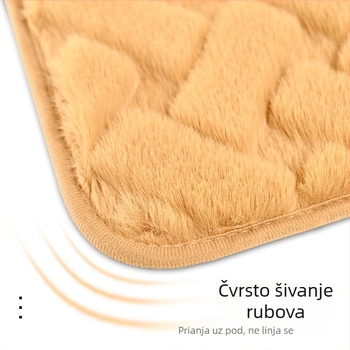 Set dvaju prostirki za kupaonicu i ulazna vrata, mikrovlakna, upijajuće, umjetna dlaka kunića, protuklizne, jednobojne