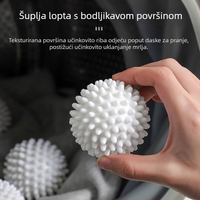 Izuzetno velika kugla za pranje s funkcijom čišćenja, bodljikava površina, sprječava zaplitanje, ubrzava sušenje