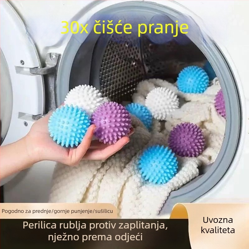 Izuzetno velika kugla za pranje s funkcijom čišćenja, bodljikava površina, sprječava zaplitanje, ubrzava sušenje