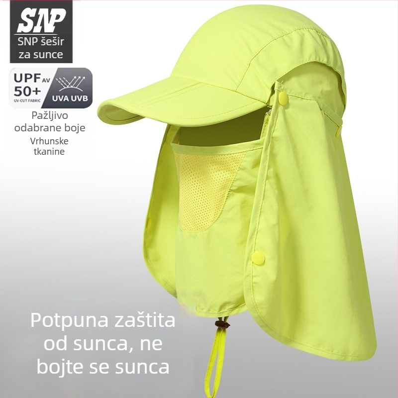 Dječja ljetna kapa s UV zaštitom – lagana, za vanjsku upotrebu, zaštita lica i vrata, prozračna najlon tkanina