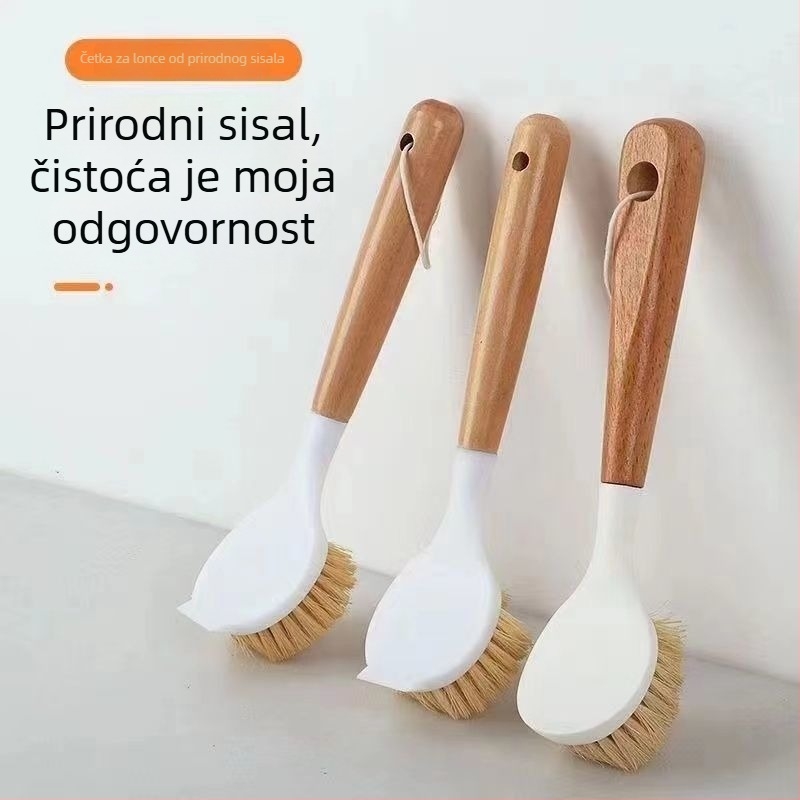 Četka za lonce s dugom držačem od sisala – kuhinjski alat za čišćenje posuđa