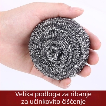 304 nehrđajućeg čelika kuglična četka s držačem, za posude i zdjelice, bez otpuštanja vlakana, kuhinjsko čišćenje visokog kvaliteta