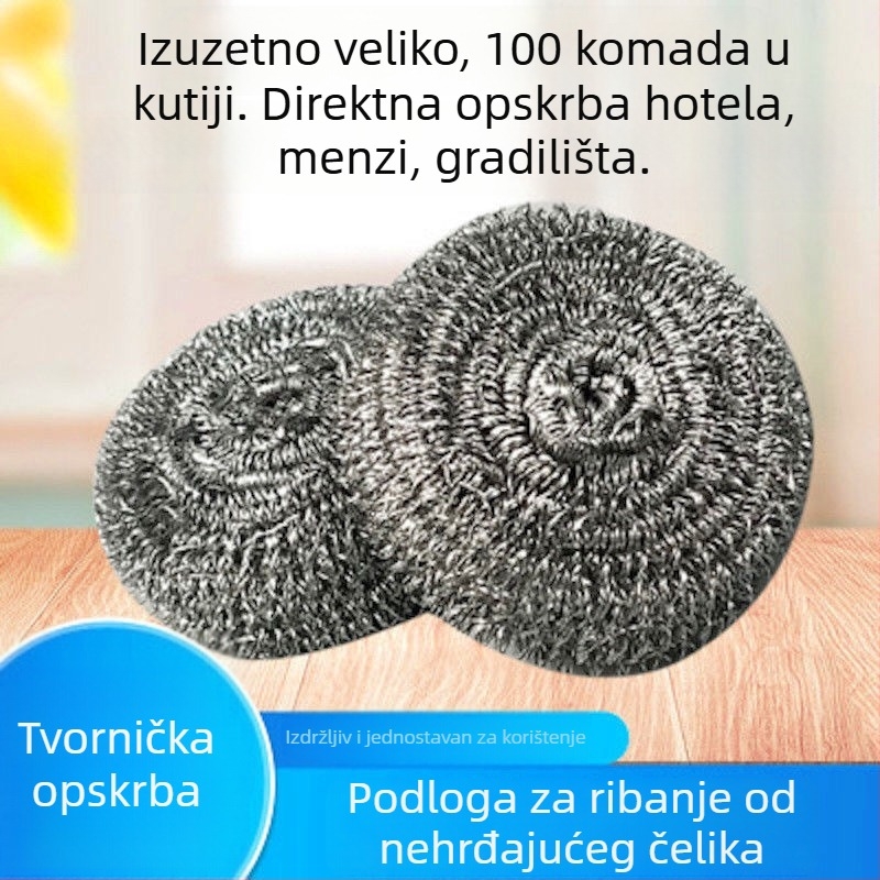 304 nehrđajućeg čelika kuglična četka s držačem, za posude i zdjelice, bez otpuštanja vlakana, kuhinjsko čišćenje visokog kvaliteta