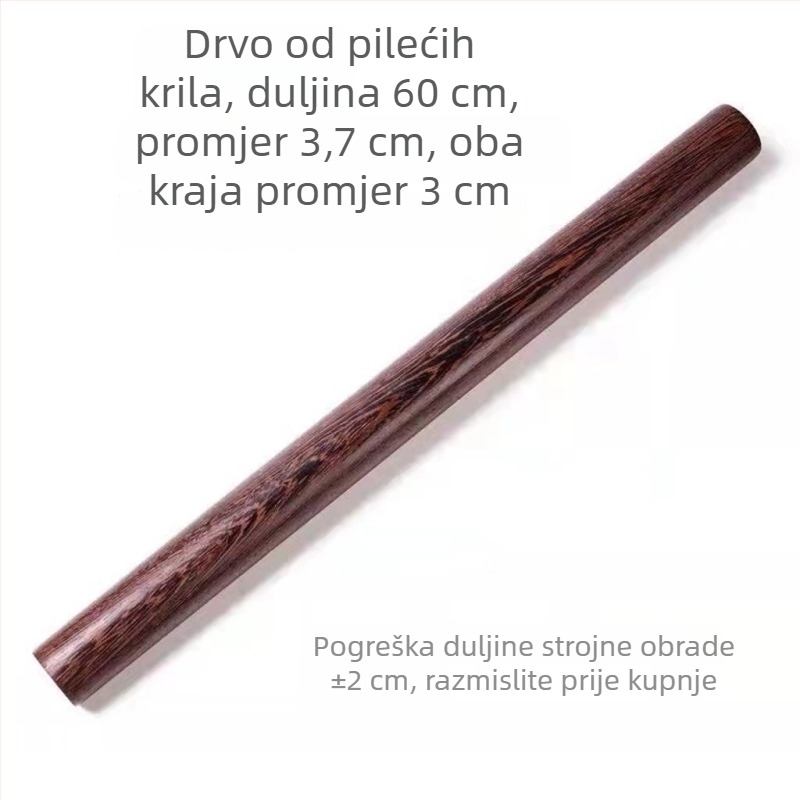 Drveni valjak za tijesto, masivno drvo mahagonija, neprijanjajući, mali oblik, za razvaljivanje tijesta za knedle, rezance i palačinke.