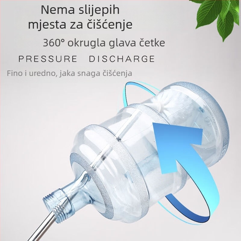 Nehrđava čelična četka za kofu, produžena, s čeličnim kuglom za čišćenje velikih i malih kofa