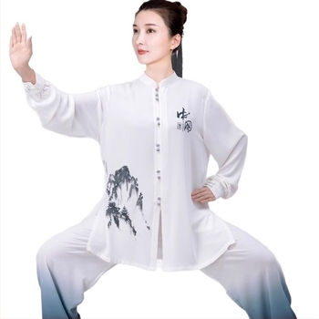 Unisex Tai Chi set s dugim rukavima, proljeće-ljeto, kineskog stila, osam dijelova brokada