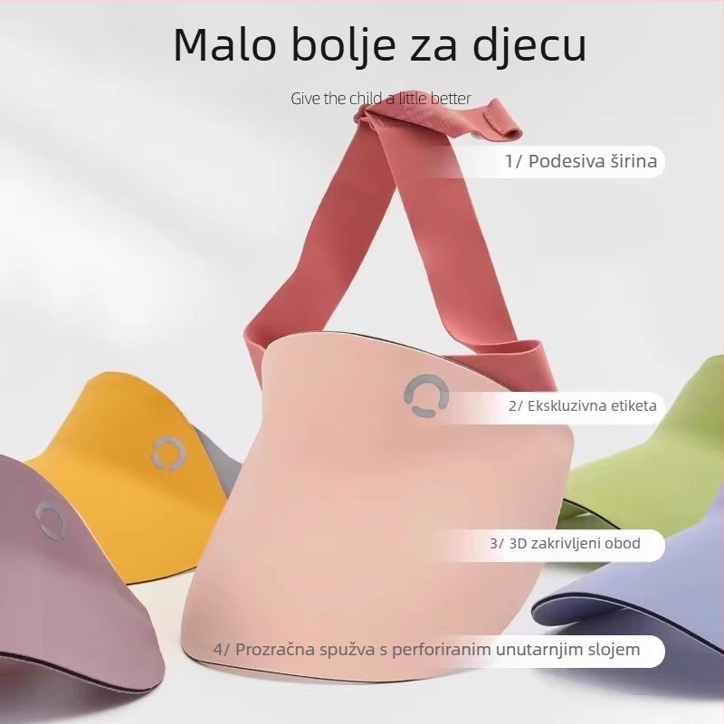 Dječja kapa za sunce sa širokim obodom i otvorenom korunom za plažu