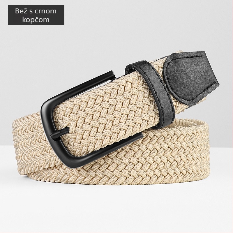 Pojas od platnene tkanine bez rupa, unisex svakodnevni pojas za traperice i hlače, produžena duljina, svestran stil