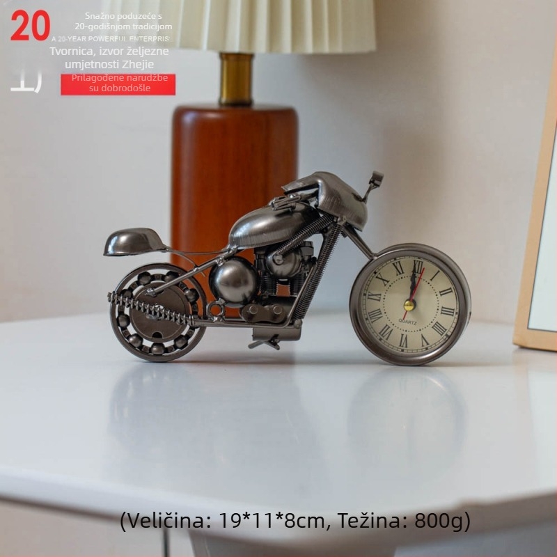 Retro željezna motocikla figura – stolna dekoracija za dnevni boravak, metalni premaz