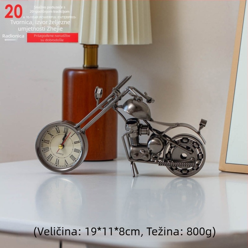 Retro željezna motocikla figura – stolna dekoracija za dnevni boravak, metalni premaz