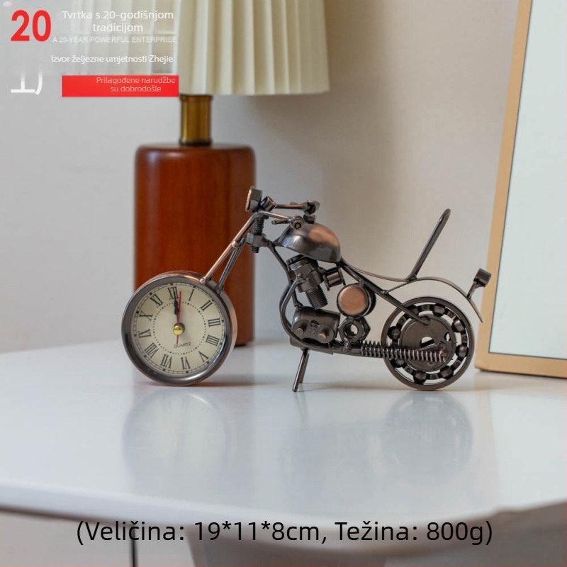 Retro željezna motocikla figura – stolna dekoracija za dnevni boravak, metalni premaz