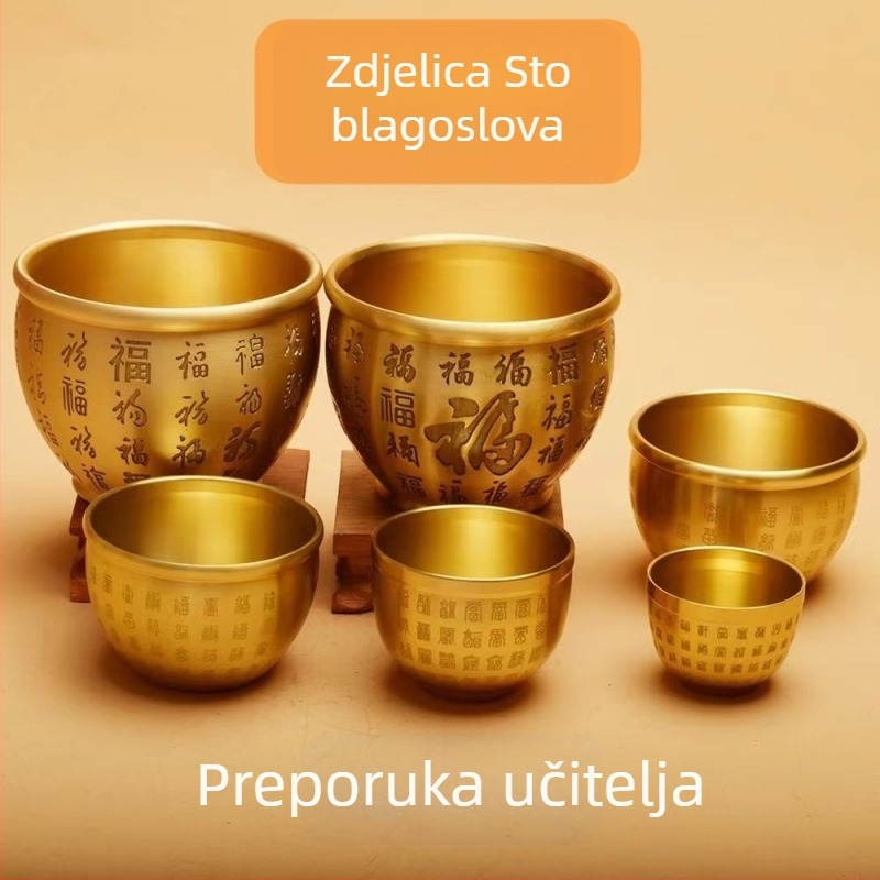 mosazni Baifu cilindar – stolna dekoracija koja privlači bogatstvo i mala pepeljara