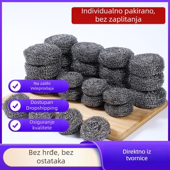 Čelična žična kugla za čišćenje, kućna uporaba, velika veličina, čisti posuđe i lonce, bez ispadanja vlakana