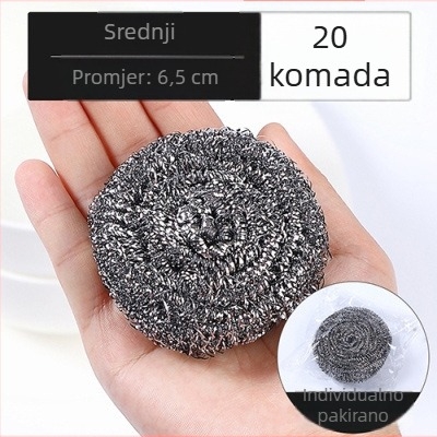 Čelična žična kugla za čišćenje, kućna uporaba, velika veličina, čisti posuđe i lonce, bez ispadanja vlakana