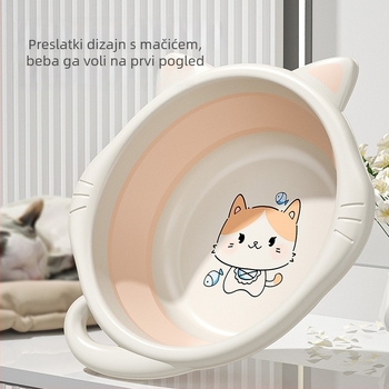 Sklopiva plastična dječja zdjela za pranje lica i higijenu, kompaktna do 27 cm, dizajn s karikaturnim motivom